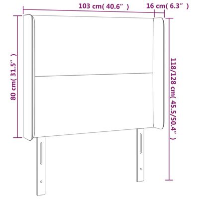 vidaXL Vzglavje z ušesi temno modro 103x16x118/128 cm žamet