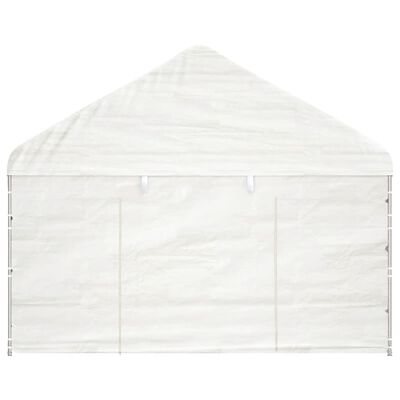 vidaXL Paviljon s streho bel 8,92x4,08x3,22 m polietilen