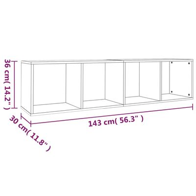 vidaXL Knjižna/TV omarica dimljeni hrast 36x30x143 cm inženirski les