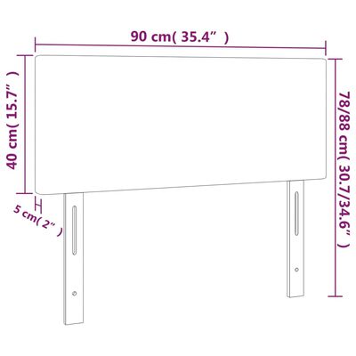 vidaXL Posteljno vzglavje temno sivo 90x5x78/88 cm blago