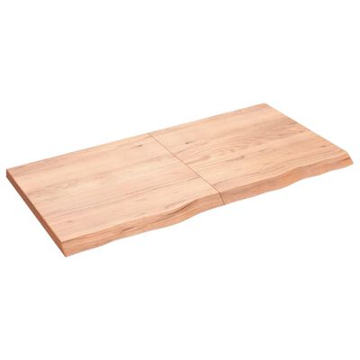 vidaXL Kopalniški pult svetlo rjav 120x60x(2-4) cm obdelan trden les