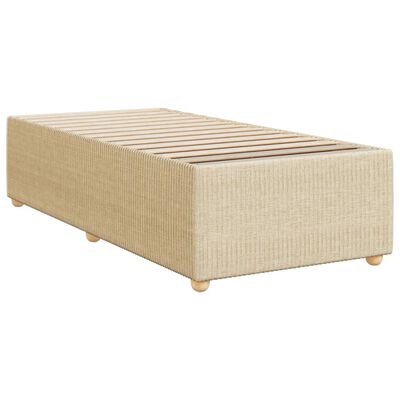 vidaXL Box spring postelja z vzmetnico krem 100x200 cm blago