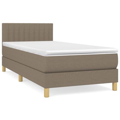 vidaXL Box spring postelja z vzmetnico taupe 80x200 cm blago