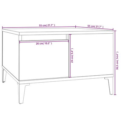 vidaXL Klubska mizica siva sonoma 55x55x36,5 cm inženirski les