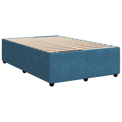 vidaXL Box spring postelja z vzmetnico modra 120x190 cm žamet