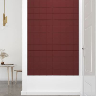 vidaXL Stenski paneli 12 kosov vinsko rdeči 60x30 cm blago 2,16 m²