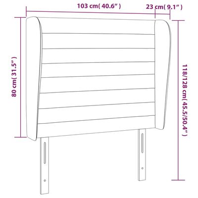 vidaXL Vzglavje z ušesi taupe 103x23x118/128 cm blago