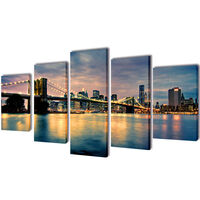 Set platen s printom reke in Brooklynskega mostu 200 x 100 cm