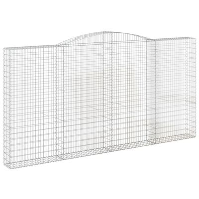 vidaXL Obokane gabion košare 4 kosa 400x30x200/220 cm pocinkano železo