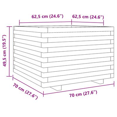 vidaXL Vrtno cvetlično korito 70x70x49,5 cm impregnirana borovina