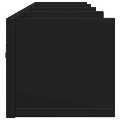 vidaXL Stenska omarica 2 kosa črna 99x18x16,5 cm inženirski les