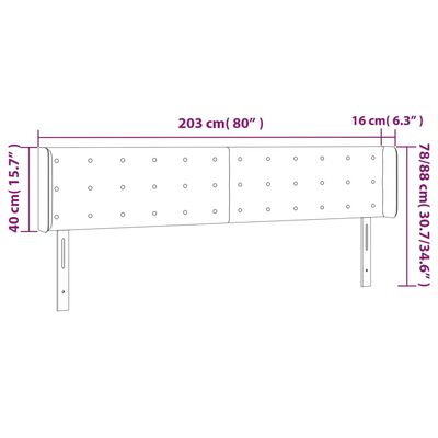 vidaXL Vzglavje z ušesi belo 203x16x78/88 cm umetno usnje