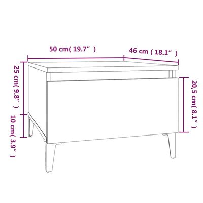 vidaXL Stranska mizica 2 kosa dimljeni hrast 50x46x35cm inženirski les