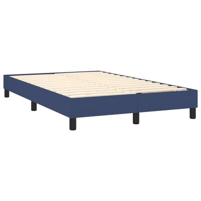 vidaXL Box spring postelja z vzmetnico moder 120x200 cm blago