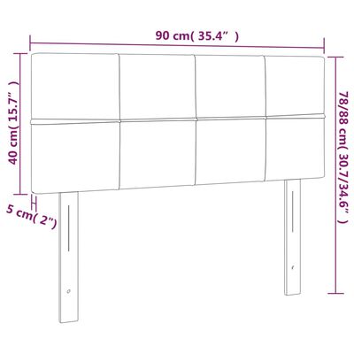 vidaXL LED posteljno vzglavje modro 90x5x78/88 cm blago