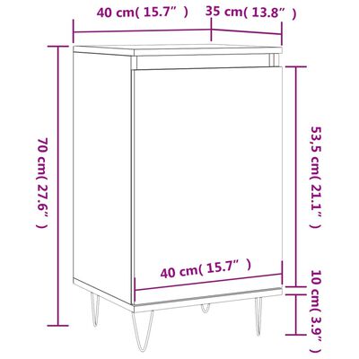 vidaXL Komoda 2 kosa betonsko siva 40x35x70 cm inženirski les