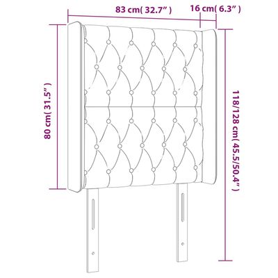 vidaXL LED posteljno vzglavje temno zeleno 83x16x118/128 cm žamet