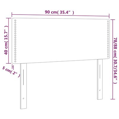 vidaXL Posteljno vzglavje krem 90x5x78/88 cm blago