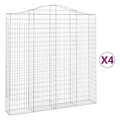 vidaXL Obokane gabion košare 4 kosa 200x30x200/220 cm pocinkano železo