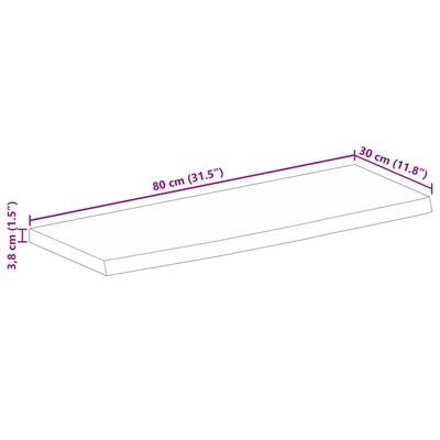 vidaXL Mizna plošča 80x30x3,8 cm naraven rob trden robusten mangov les