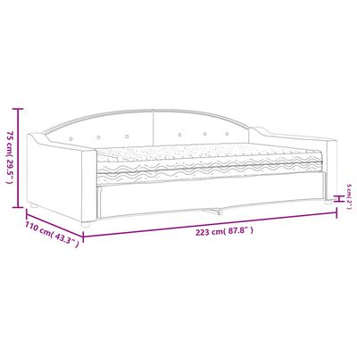 vidaXL Dnevna postelja z vzmetnico krem 100x200 cm blago