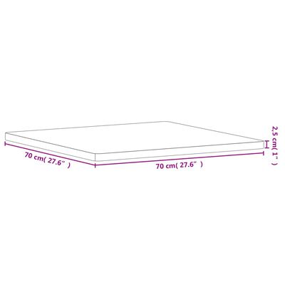 vidaXL Mizna plošča 70x70x2,5 cm kvadratna trdna bukovina