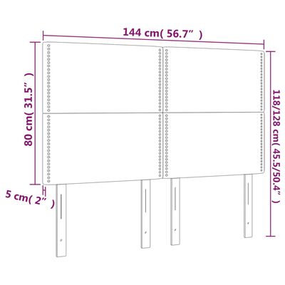 vidaXL Posteljno vzglavje 4 kosa taupe 72x5x78/88 cm blago