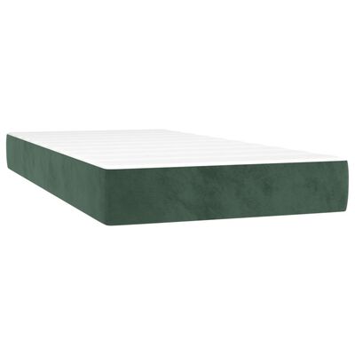 vidaXL Box spring postelja z vzmetnico temno zelena 200x200 cm žamet