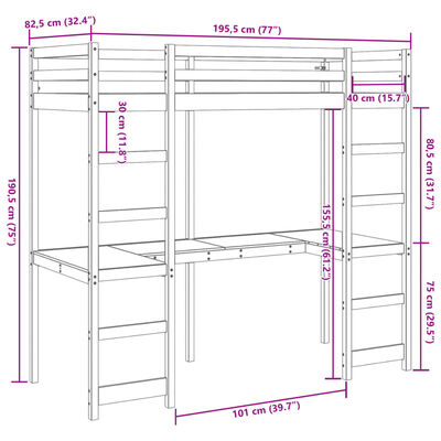 vidaXL Okvir za pograd brez vzmetnice bel 75x190 cm trdna borovina