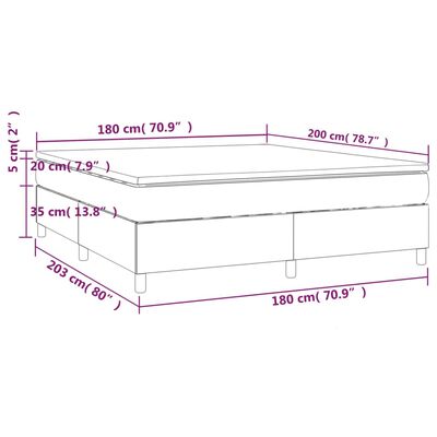 vidaXL Box spring postelja z vzmetnico črna 180x200 cm žamet