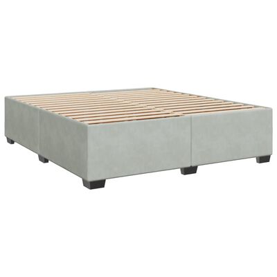 vidaXL Box spring postelja z vzmetnico svetlo siva 180x200 cm žamet