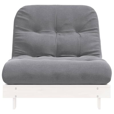 vidaXL Futon z ležiščem bela 80x206x11 cm trdna borovina