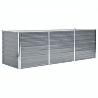 vidaXL Visoka greda iz pocinkanega jekla 240x80x77 cm sive barve