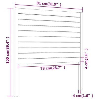 vidaXL Posteljno vzglavje črno 81x4x100 cm trdna borovina