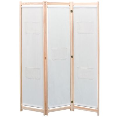 vidaXL Paravan 3-delni blago 120x170x4 cm krem