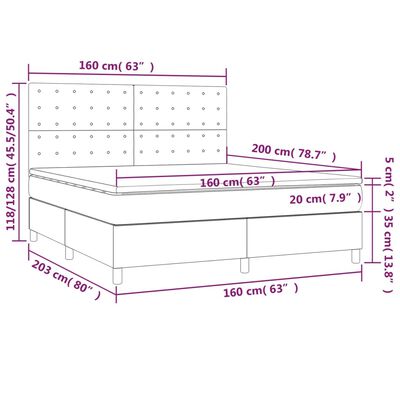 vidaXL Box spring postelja z vzmetnico kapučino 160x200cm umetno usnje