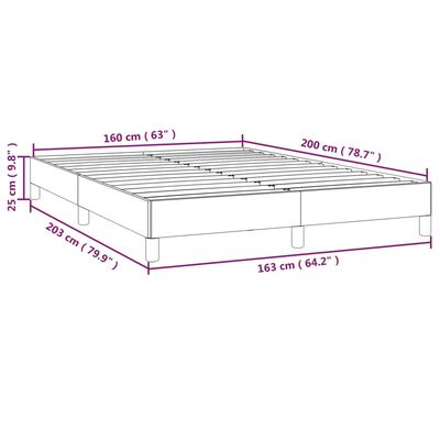 vidaXL Posteljni okvir brez vzmetnice temno moder 160x200 cm žamet