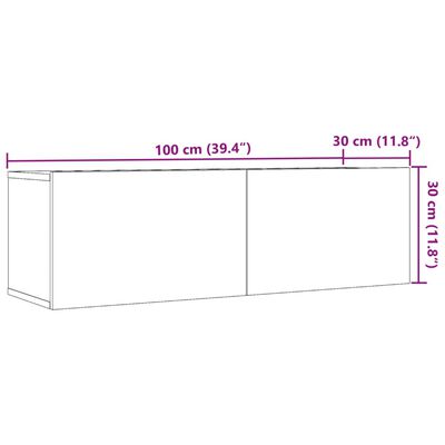 vidaXL Stenske TV omarice 2 kosa artisan hrast 100x30x30 cm