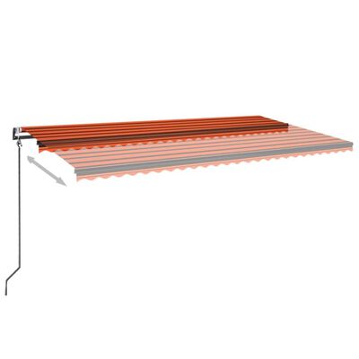 vidaXL Avtomatsko zložljiva tenda 600x350 cm oranžna in rjava