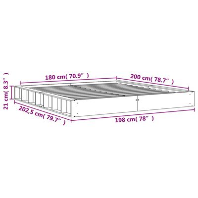 vidaXL Posteljni okvir brez vzmetnice vošč. rjav 180x200 cm borovina