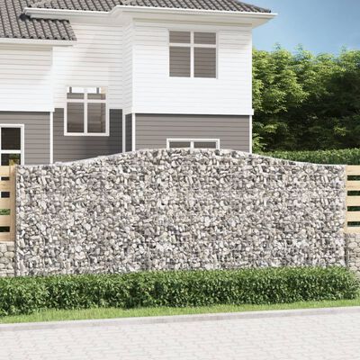 vidaXL Obokane gabion košare 6 kosov 400x50x160/180cm pocinkano železo