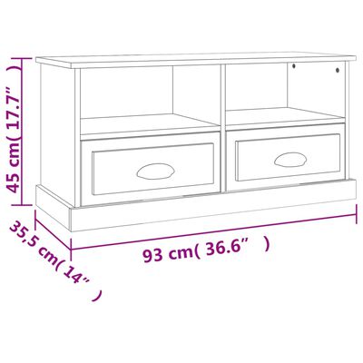 vidaXL TV omarica rjavi hrast 93x35,5x45 cm inženirski les