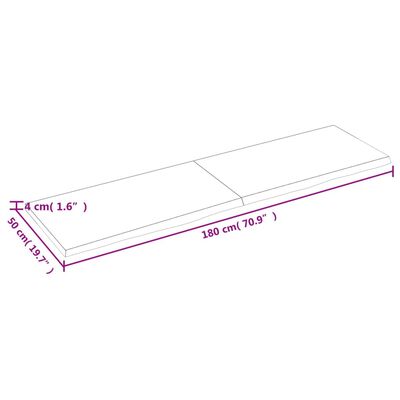 vidaXL Kopalniški pult temno rjav 180x50x(2-4) cm obdelan trden les