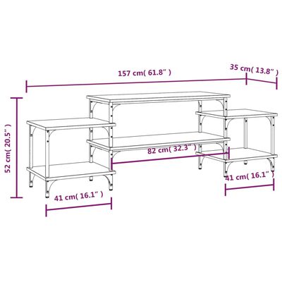 vidaXL TV omarica siva sonoma 157x35x52 cm inženirski les