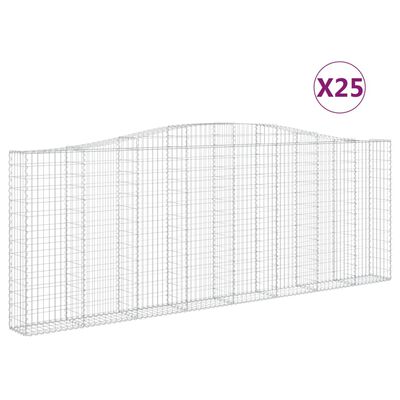 vidaXL Obokane gabion košare 25kosov 400x30x140/160cm pocinkano železo