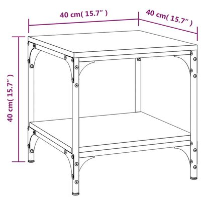 vidaXL Stranska mizica 2 kosa sonoma hrast 40x40x40 cm inženirski les