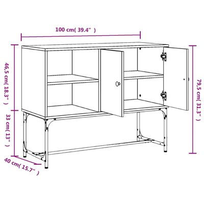 vidaXL Komoda dimljeni hrast 100x40x79,5 cm inženirski les