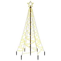 vidaXL Božično drevo s konico toplo belo 200 LED 180 cm