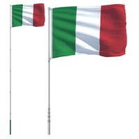 vidaXL Zastava Italije in drog 5,55 m aluminij