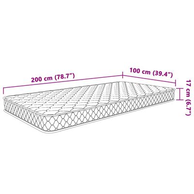 vidaXL Vzmetnica s spominsko peno bela 100x200x17 cm